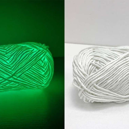 Luminous yarn for knitting and crocheting, White
