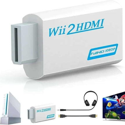 Wii to HDMI Adapter White, Compatible with Nintendo Wii Full HD 1080p
