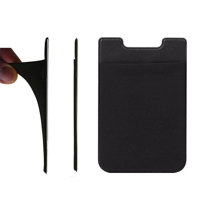 Universal Mobile Wallet Card Holder Self-adhesive Black