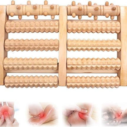 Wooden Foot Roller Massager, Natural Wood Foot Massage Roller Tool for Plantar Fasciitis Relief, Foot Pain Sore Arch Relief, Portable Foot Massager for Men Women Home Office Use