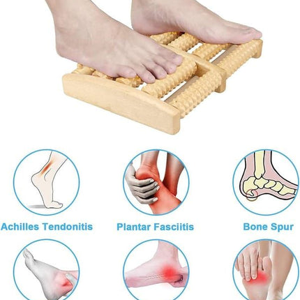 Wooden Foot Roller Massager, Natural Wood Foot Massage Roller Tool for Plantar Fasciitis Relief, Foot Pain Sore Arch Relief, Portable Foot Massager for Men Women Home Office Use