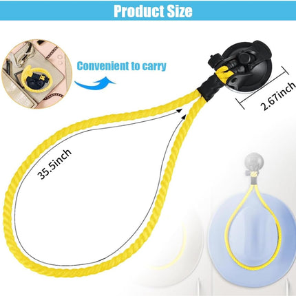 Hat Mounts for Cars, Handmade Rope Cowboy Hat Holder with Suction Cup, Hat Holder Rack to Keeps Your Hat On The Dash, Auto Universal Interior Accessories for Truck, SUV, Car (Yellow)
