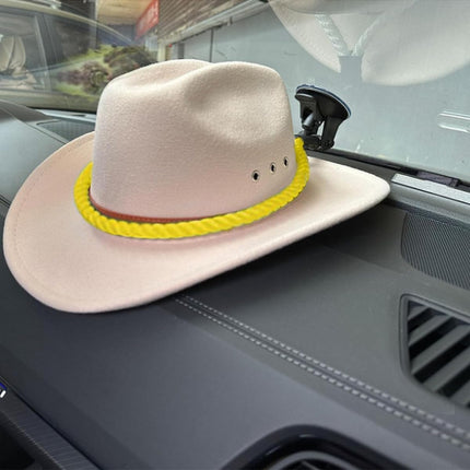 Hat Mounts for Cars, Handmade Rope Cowboy Hat Holder with Suction Cup, Hat Holder Rack to Keeps Your Hat On The Dash, Auto Universal Interior Accessories for Truck, SUV, Car (Yellow)