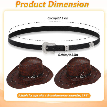 Cowboy Hat Band for Men, Adjustable Cowboy Hat Accesories for Western Fedora Panama Belts Leather Cowgirl Hatbands