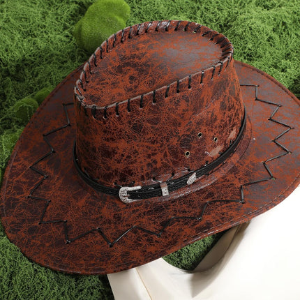 Cowboy Hat Band for Men, Adjustable Cowboy Hat Accesories for Western Fedora Panama Belts Leather Cowgirl Hatbands