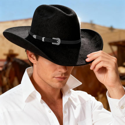 Cowboy Hat Band for Men, Adjustable Cowboy Hat Accesories for Western Fedora Panama Belts Leather Cowgirl Hatbands