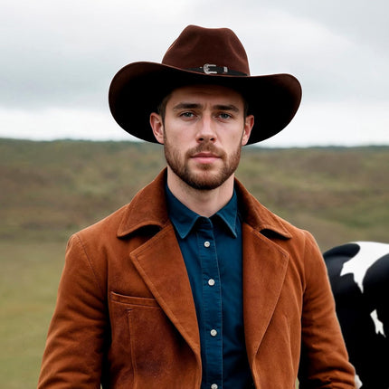 Cowboy Hat Band for Men, Adjustable Cowboy Hat Accesories for Western Fedora Panama Belts Leather Cowgirl Hatbands