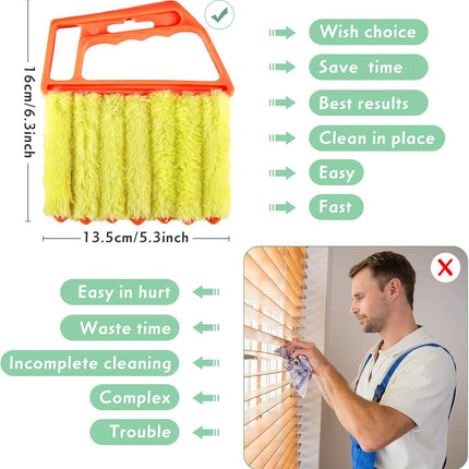 3 Pieces Blind Cleaner Duster Tool 7 Finger Dusting Cleaner for Window Venetian Washable Mini Brush Hand Held Tool for Air Conditioner Dust Dirt (3 Colors)