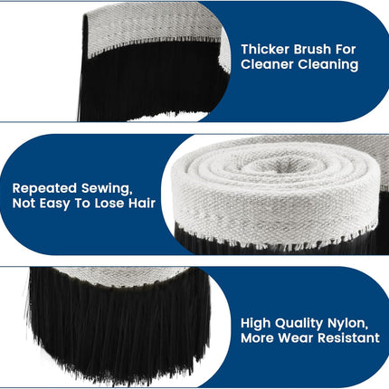 CNC Vacuum Brush, 1m x 70mm Nylon Dust Shoe Brush, Vacuum Cleaner Engraving Machine Dust Cover for CNC Router, Spindle Motor Milling Machine (Black)