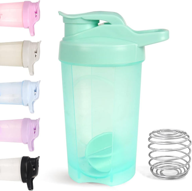16oz Shaker Bottle, Leak Proof Sports Shaker for Protein Shakes, Pre Workout & Travel, BPA Free, Green, 16oz/500ml