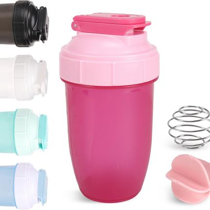 16oz Shaker Bottle，Leak Proof Sports Shaker Cups for Protein Shakes，Shaker Bottle for Pre Workout and Travel To Go，BPA Free & Easy Clean Protein,Pink