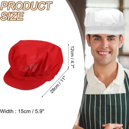 Chef Hat, Adjustable Elastic Band Cotton Baker Hat for Women and Men, Full Cloth Baker Hat Food Service Hair Nets