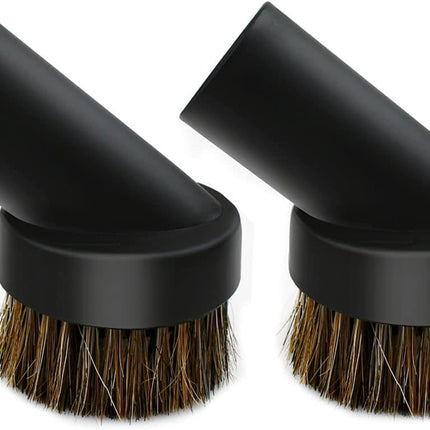 2 Pcs Black Round Dust Brush 25mm Horse Hair for 1.2-1.22in Hose Vacuum Cleaners Accessories
