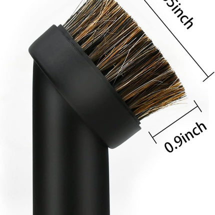 2 Pcs Black Round Dust Brush 25mm Horse Hair for 1.2-1.22in Hose Vacuum Cleaners Accessories