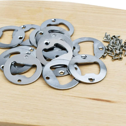 20 Set Stainless Steel Bottle Opener Insert Kits Metal Beer Bottle Opener Beer Wine Hardware Parts with 42Pcs Screws for DIY Resin Mould Kit Bottle Opener (Silver)