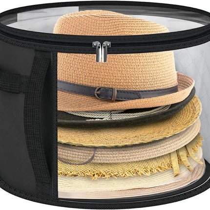 Oversized Transparent Hat Storage Bag for 5-7 Hats Men Women Portable Cowboy Hat Case with Zipper Handle Dustproof Multipurpose Organizer