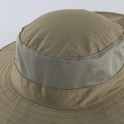 Outdoor UPF50+ Mesh Sun Hat Wide Brim Fishing Hat with Neck Flap Sun Hat for Men Women