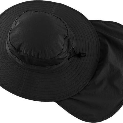 Outdoor UPF50+ Mesh Sun Hat Wide Brim Fishing Hat with Neck Flap Sun Hat for Men Women