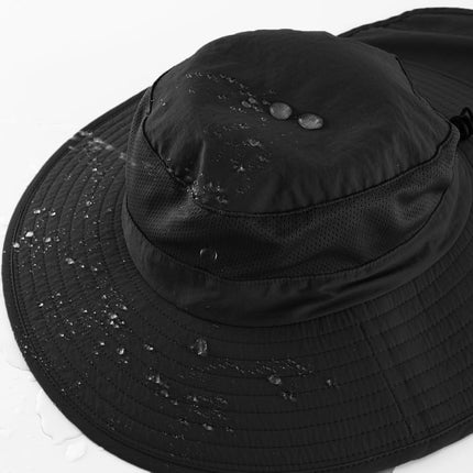 Outdoor UPF50+ Mesh Sun Hat Wide Brim Fishing Hat with Neck Flap Sun Hat for Men Women