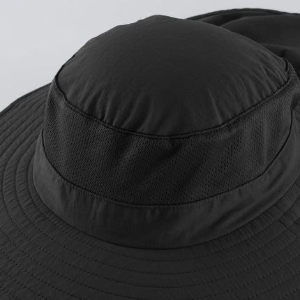Outdoor UPF50+ Mesh Sun Hat Wide Brim Fishing Hat with Neck Flap Sun Hat for Men Women