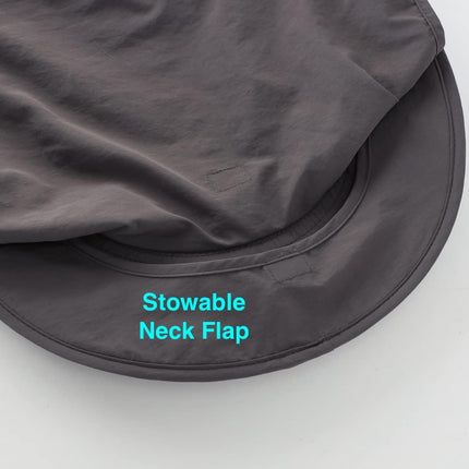 Outdoor UPF50+ Mesh Sun Hat Wide Brim Fishing Hat with Neck Flap Sun Hat for Men Women