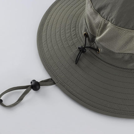 Outdoor UPF50+ Mesh Sun Hat Wide Brim Fishing Hat with Neck Flap Sun Hat for Men Women