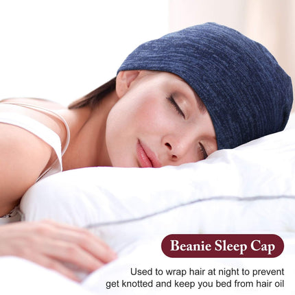 4 Pieces Satin Lined Beanie Cap Satin Sleep Lined Hat Slouchy Beanie Hat Night Silk Hair Cap for Women Men