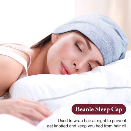 6 Pieces Satin Lined Sleep Cap Slouchy Skull Beanie Hat Night Hair Cap Headwear Head Wrap for Curly Hair Women Girl