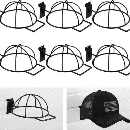 6 Pcs Slat Wall Hat Display Wire Headwear Rack Slatwall Accessories Metal Retail Display Racks for Baseball Hats Beanies Wigs Organization, Home, Retail Store, Warehouse(Black)