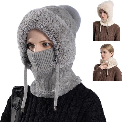 2026 New 3 in 1 Beanie Hat for Women, Upgrade Winter Balaclava Fall Winter Warm Knitted Hat Knitted Ski Scarf Mask