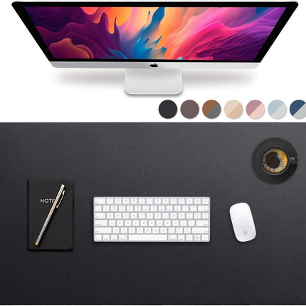 Leather Desk Pad 36" x 20",  Office Desk Mat Waterproof Black - Premium Quality - Smooth Mouse Writing Surface - Maximum Protection Dual-Sided Pu Leather Blotter for Desk Office/Home