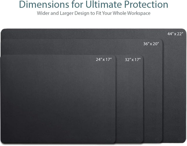 Leather Desk Pad 36" x 20",  Office Desk Mat Waterproof Black - Premium Quality - Smooth Mouse Writing Surface - Maximum Protection Dual-Sided Pu Leather Blotter for Desk Office/Home