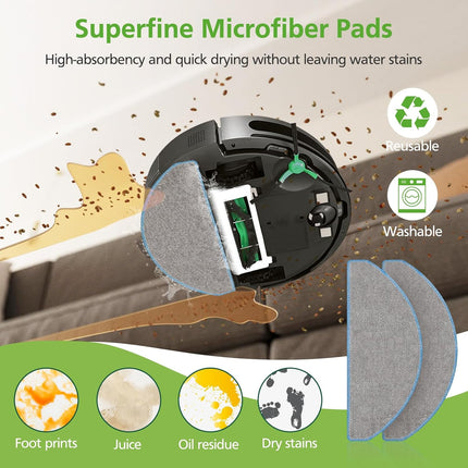 25 Pcs Replacement Parts for iRobot Roomba 104/105 Vac/ 105 Combo/ Q052 Robot Vacuum, Q0520 105 Accessories Include 2 Main Brushes, 6 Filters, 6 Dust Bags, 6 Side Brushes, 4 Mop Pads, 1 Clean Brush