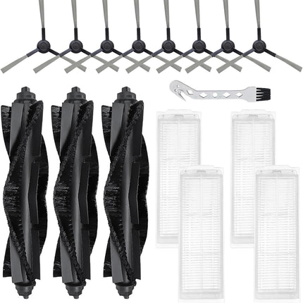 WVCR200S Replacement Parts for WYZE Robot Vacuum Cleaner WVCR200S Spare Accessories, 3 Main Roller Brush, 8 Side Brushes, 4 Hepa Filters, 1 Cleaning Tool