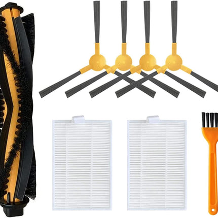 Replacement Parts for iHome AutoVac Eclipse/Eclipse G Robot Vacuum Spare Accessories, 1 Main Roller Brush,4 Side Brushes, 2 Hepa Filters