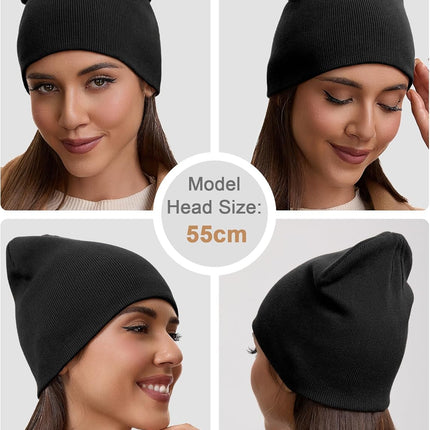 100% Cotton Beanie Hat for Men Women - Soft Unisex Winter Knit Skull Cap, Stretch Fit Fashion Fisherman Beanie
