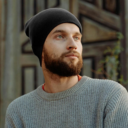 100% Cotton Beanie Hat for Men Women - Soft Unisex Winter Knit Skull Cap, Stretch Fit Fashion Fisherman Beanie