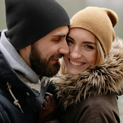 100% Cotton Beanie Hat for Men Women - Soft Unisex Winter Knit Skull Cap, Stretch Fit Fashion Fisherman Beanie