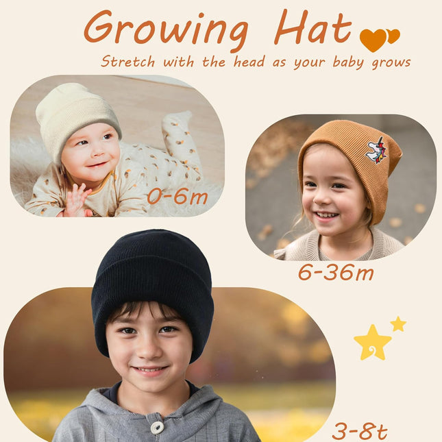 100% Cotton Toddler Beanie Hats for Baby Boys Girls Kids Infant Winter Hat Soft Warm Knit Cuffed Caps