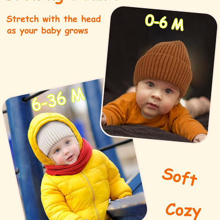 Toddler Beanie Baby Hat Boys Girls Beanies, Wool Cuffed Warm Infant Kids Winter Hats Children Knit Caps