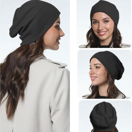 Slouchy Beanie Hats for Women & Men -Ultra-Soft Cotton Knit Cuffed Skull Cap Fashion Style Hipster Lightweight Daily Hat