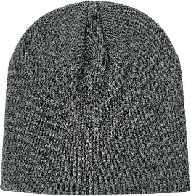 100% Cotton Beanie Hat for Men Women - Soft Unisex Winter Knit Skull Cap, Stretch Fashion Fisherman Beanie, Dark Gray