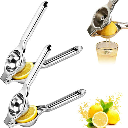Lemon Squeezer, Stainless Steel Lemon Squeezer with Zester, Heavy Duty Squeezer Juicer for Lemon, Press Citr Juicer, Large Bowl Lime Squeezer for Home & Bar (2PCS)