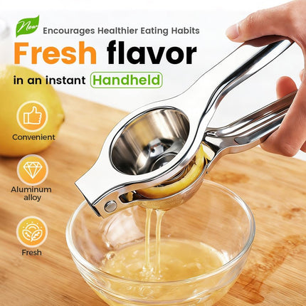 Lemon Squeezer, Stainless Steel Lemon Squeezer with Zester, Heavy Duty Squeezer Juicer for Lemon, Press Citr Juicer, Large Bowl Lime Squeezer for Home & Bar (2PCS)