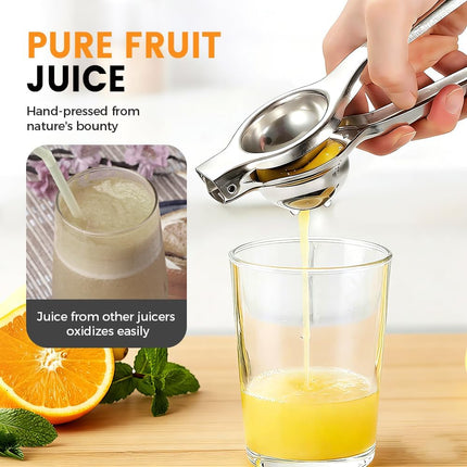 Lemon Squeezer, Stainless Steel Lemon Squeezer with Zester, Heavy Duty Squeezer Juicer for Lemon, Press Citr Juicer, Large Bowl Lime Squeezer for Home & Bar (2PCS)
