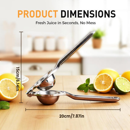 Lemon Squeezer, Stainless Steel Lemon Squeezer with Zester, Heavy Duty Squeezer Juicer for Lemon, Press Citr Juicer, Large Bowl Lime Squeezer for Home & Bar (2PCS)
