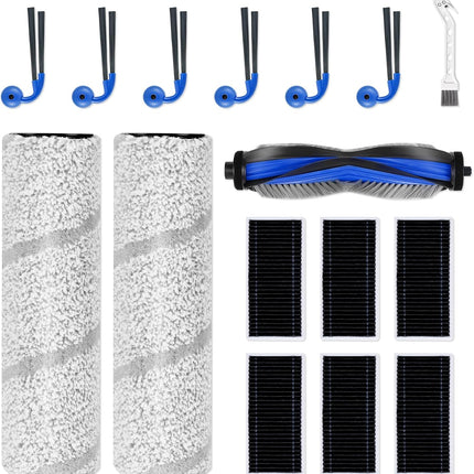 15Pcs Replacement Accessories Compatible with Ecovacs Deebot X11 Pro Omni / X11 OmniCycloneRobot Vacuum Cleaner,Parts Include 1 Main Brh,2 Roller Mop Pads,6 Hepa Filters,6 Side Brh