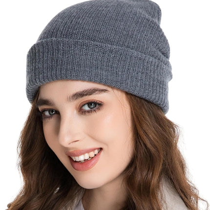 100% Merino Wool Beanie Hat for Women Men, Cuffed Knit Warm Winter Hats,Slouchy Beanies Fisherman Skull Cap Watch Caps