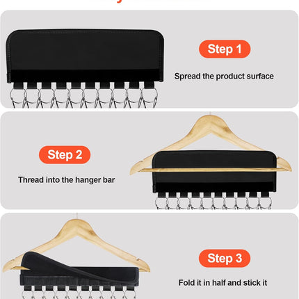 Hat Rack for Baseball Caps Hat Organizer Holder for Hanger & Room Closet Display, 2Pack 10 Hat Storage Clips for Hang Ball Caps Beanie, for Men Gift, Not Including Hangers & Hats (2PC Black)
