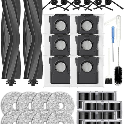 Accessories Replacement Part for Dreame X40 ultra/ L40 ultra /X40 master/Mova P50 Pro Ultra/Mova P10 Pro Ultra Robot Vacuum Cleaner, 2 Main Brush, 4 Carbon HEPA Filters,6 Side Brushes- 29 pcs